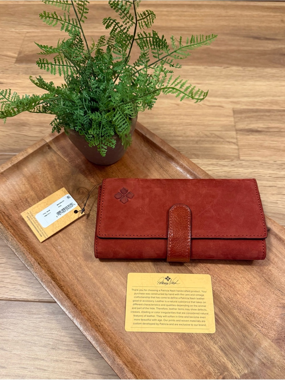 Patricia Nash RFID Beverley Fox Suede/Leather Wallet/Wristlet